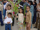 Children preparing for the procession